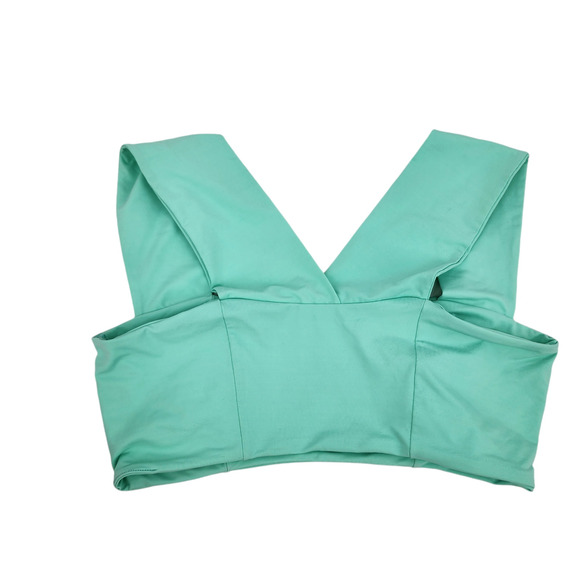 L*Space Teal Parker Pullover Square Neck Wide Strap Bikini Top Blue/green Size D - Picture 4 of 5